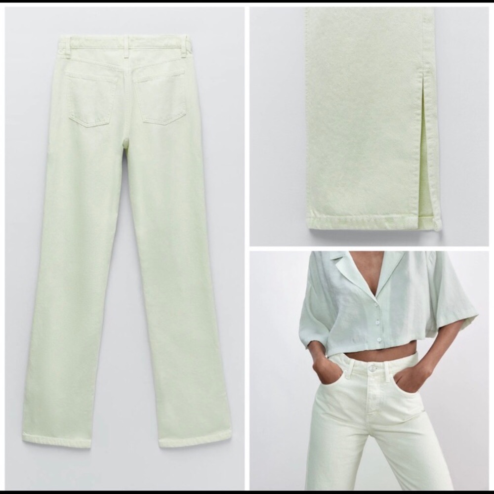 Zara Split Straight Leg Jeans
